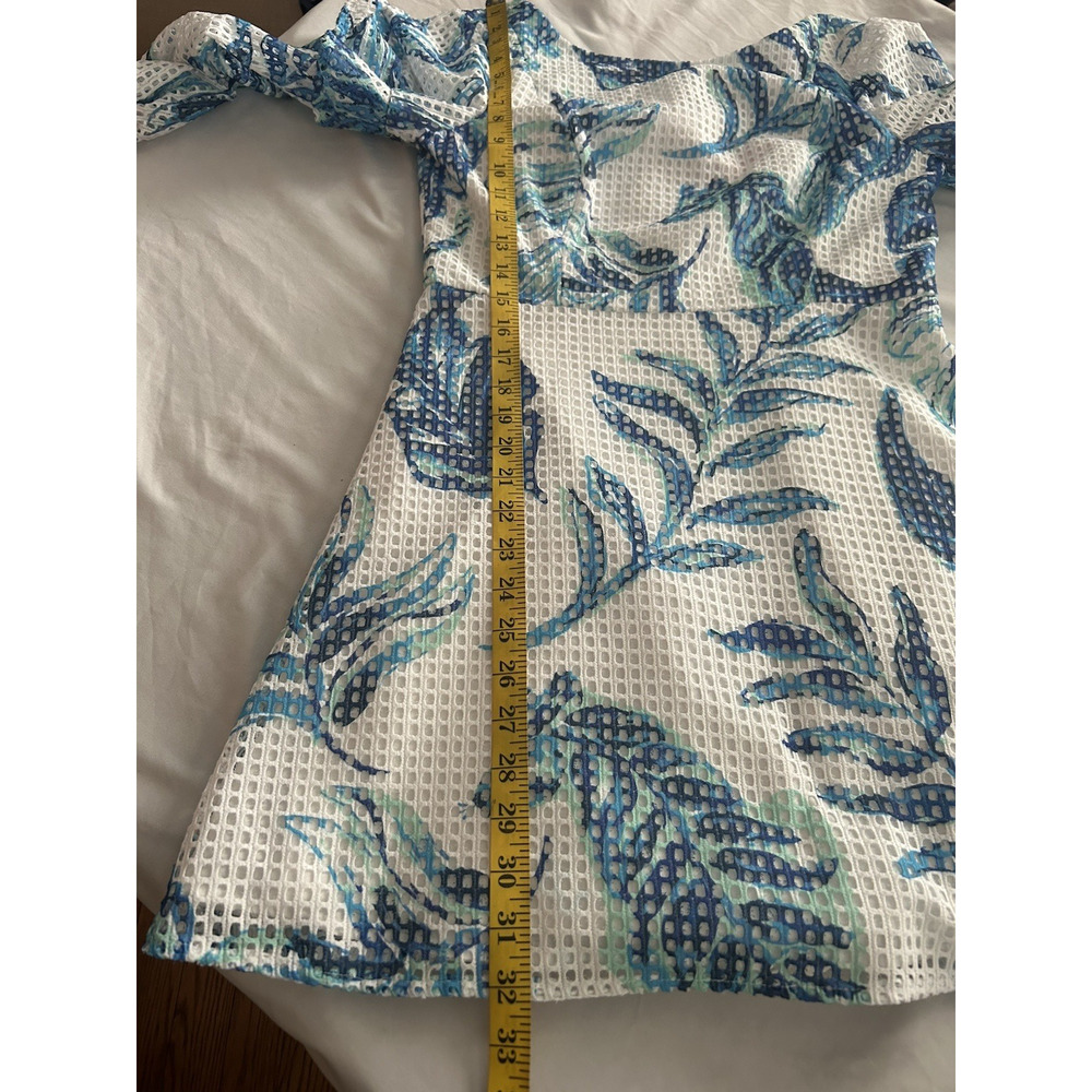 Lilly Pulitzer Floral Laurie Romper Womens Size 6 Blue White Beach Vacation - Picture 9 of 10